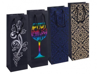 Italtartó tasak, zsinórfüles, 12x35,5x8 cm, DONAU "Home", vegyes minta